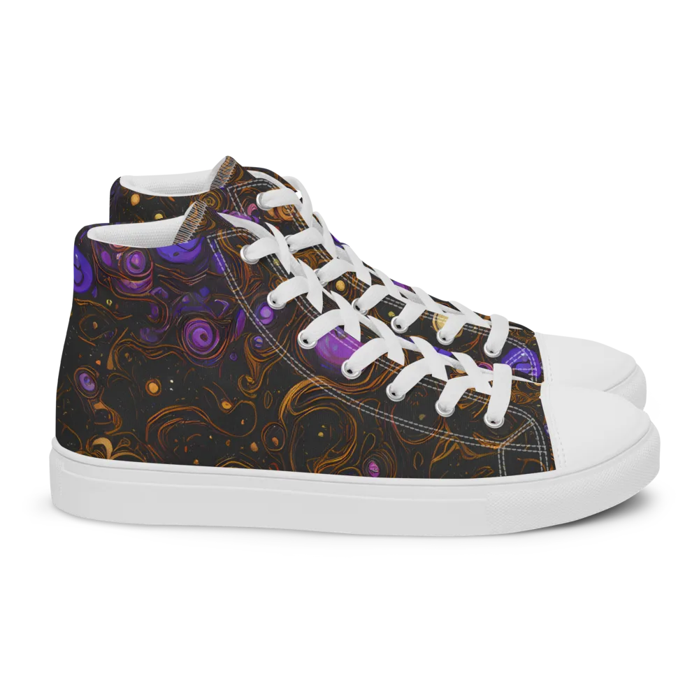 Gilded Gravity on Women's High Top Canvas Shoes — Right