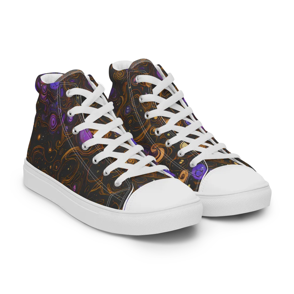 Gilded Gravity on Women's High Top Canvas Shoes — Right Front