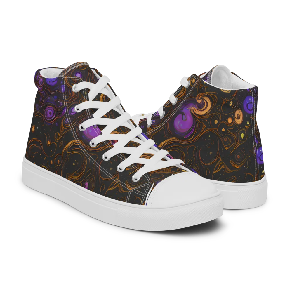 Gilded Gravity on Women's High Top Canvas Shoes — Right