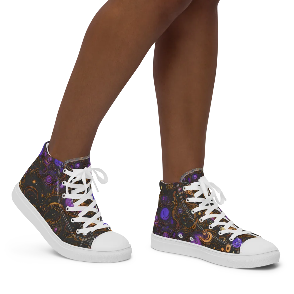 Gilded Gravity on Women's High Top Canvas Shoes — Right