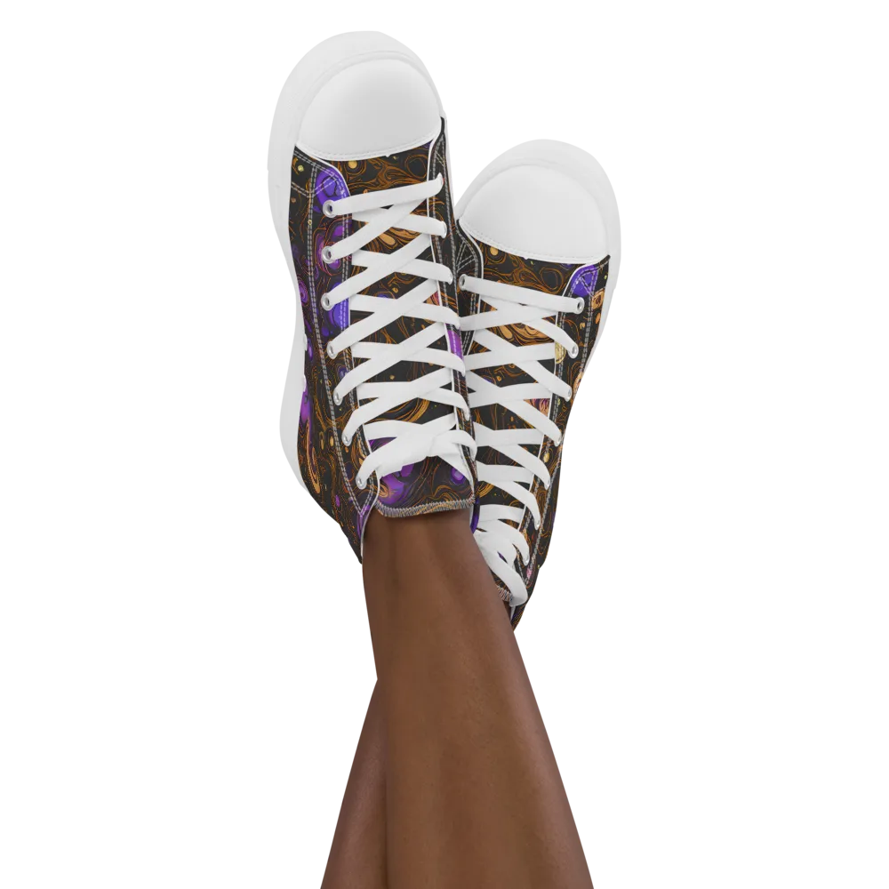 Gilded Gravity on Women's High Top Canvas Shoes — Front