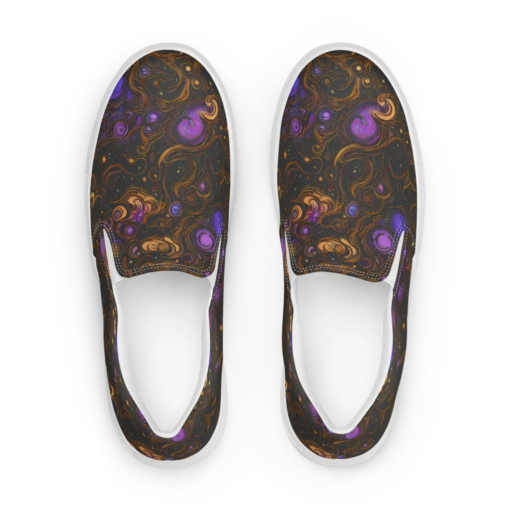 Gilded Gravity on Men's Slip-On Canvas Shoes — Front