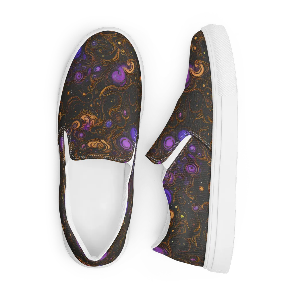 Gilded Gravity on Men's Slip-On Canvas Shoes — Front