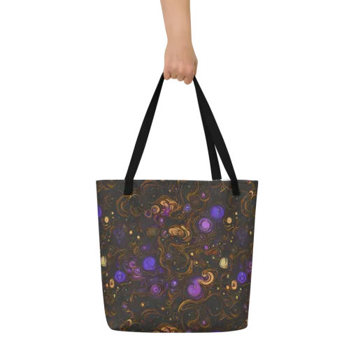 Gilded Gravity on a Large Tote Bag W/ Pocket