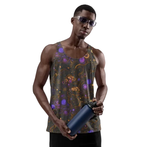 Gilded Gravity on a Men's Tank Top