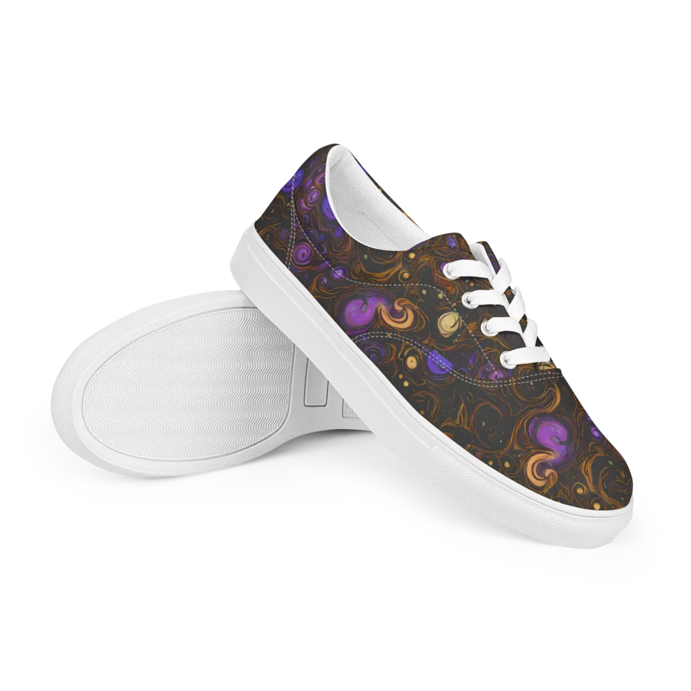 Gilded Gravity on Men's Lace-Up Canvas Shoes — Right Front