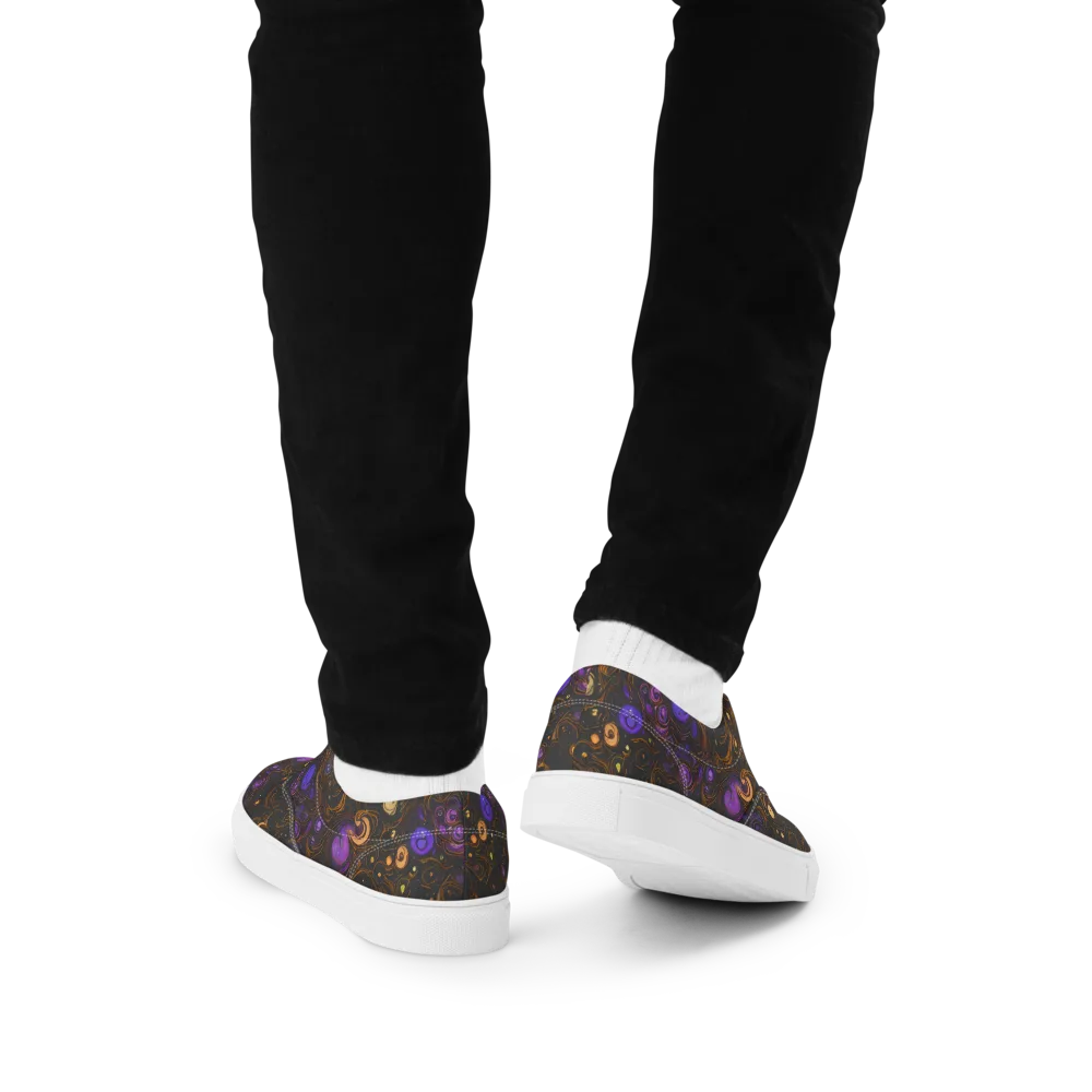 Gilded Gravity on Men's Lace-Up Canvas Shoes — Back