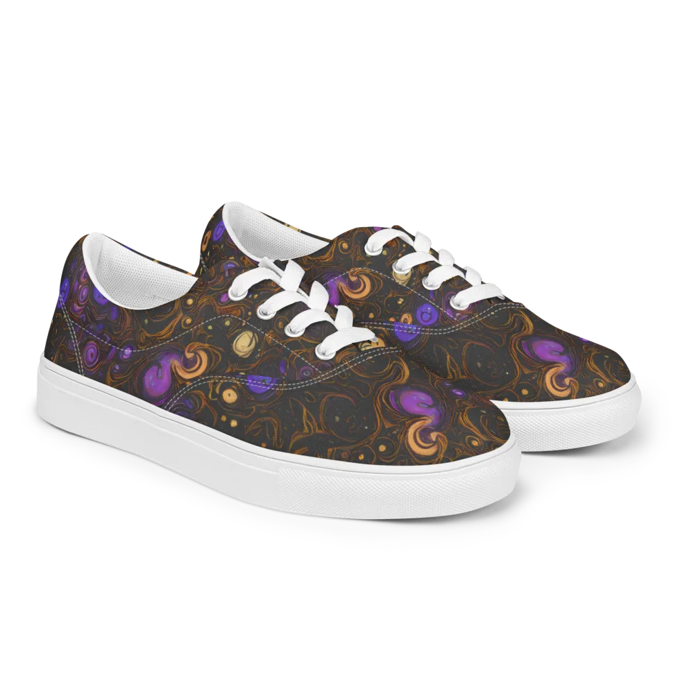 Gilded Gravity on Men's Lace-Up Canvas Shoes — Right Front