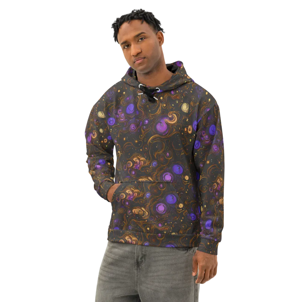 Gilded Gravity on Cotton Hoodie — Left Front