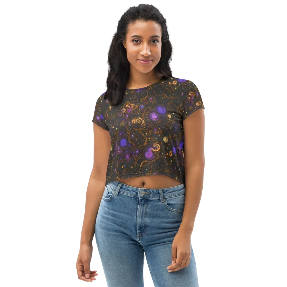 Gilded Gravity on Crop Tee — Front