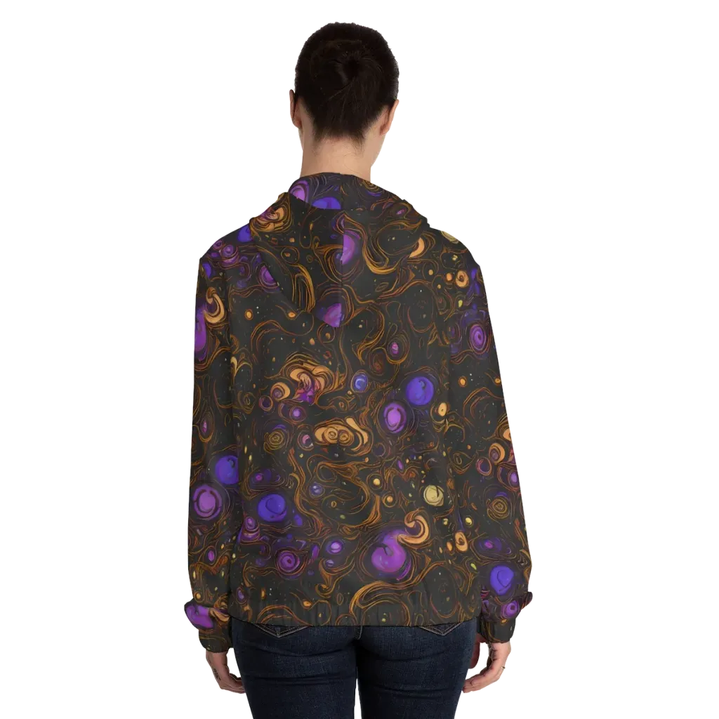 Gilded Gravity on Women's Full-Zip Hoodie — Back On Person