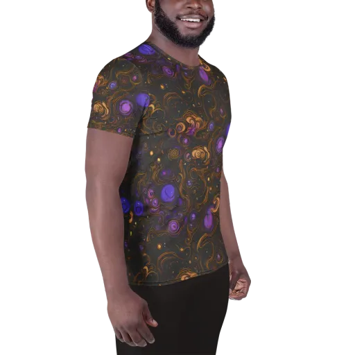 Gilded Gravity on a Men's Athletic T-Shirt