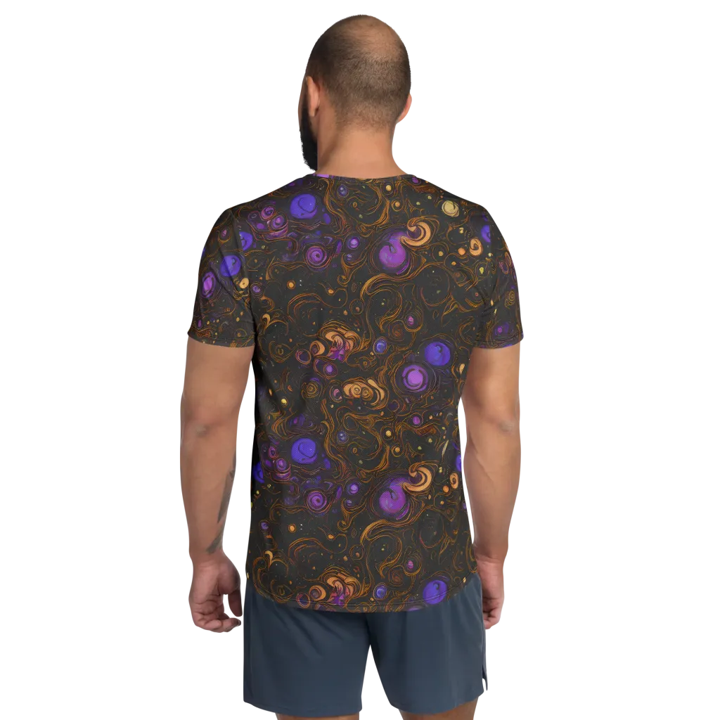 Gilded Gravity on Men's Athletic T-Shirt — Back