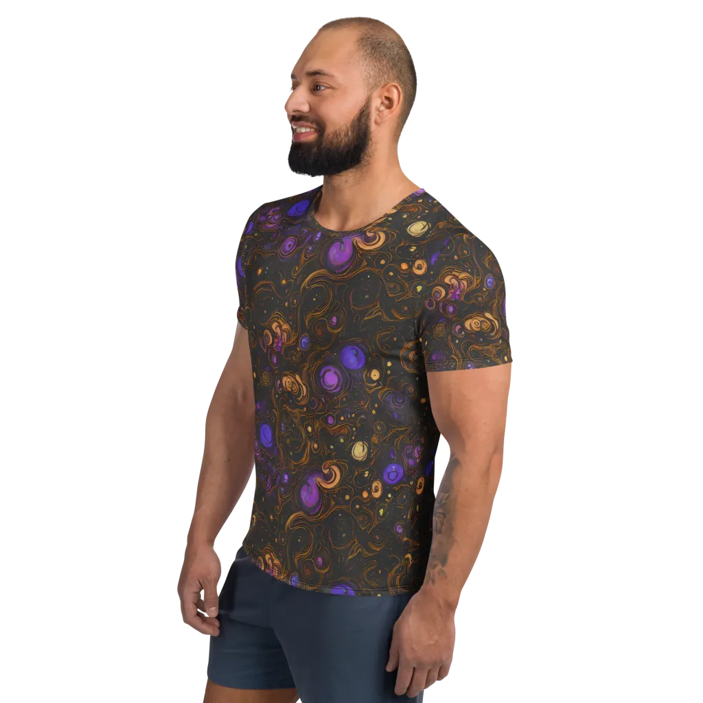 Gilded Gravity on Men's Athletic T-Shirt — Left