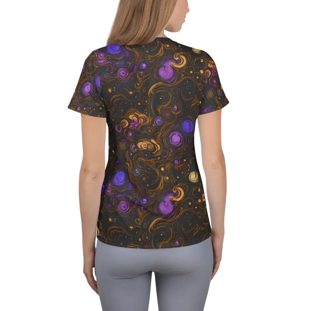 Gilded Gravity on Women's Athletic T-Shirt — Back