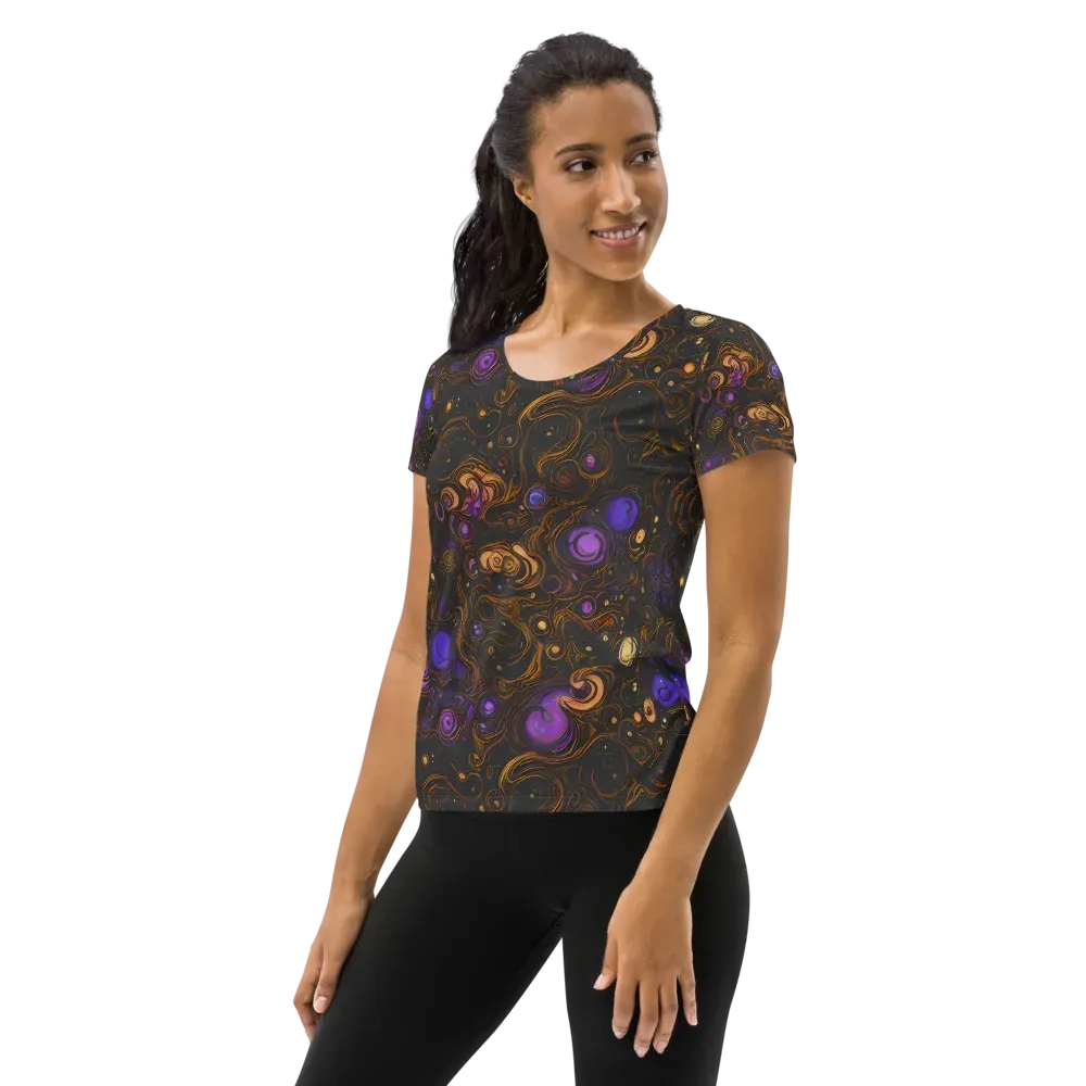Gilded Gravity on Women's Athletic T-Shirt — Left