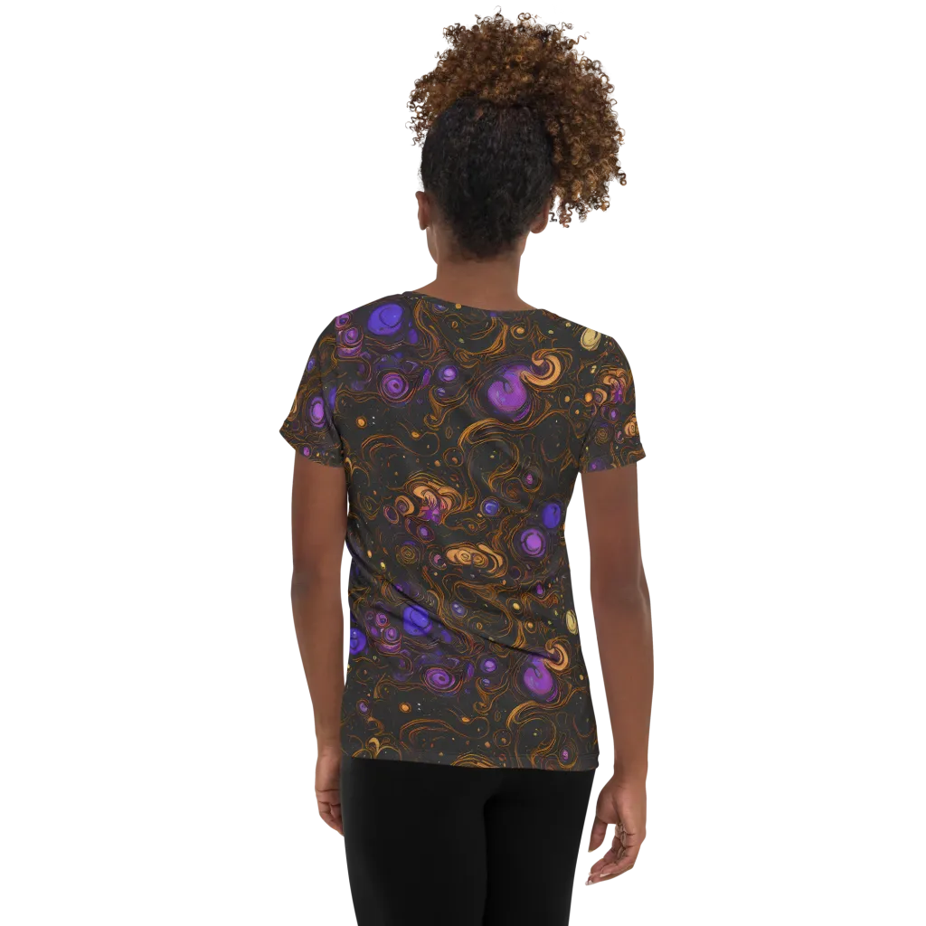 Gilded Gravity on Women's Athletic T-Shirt — Back
