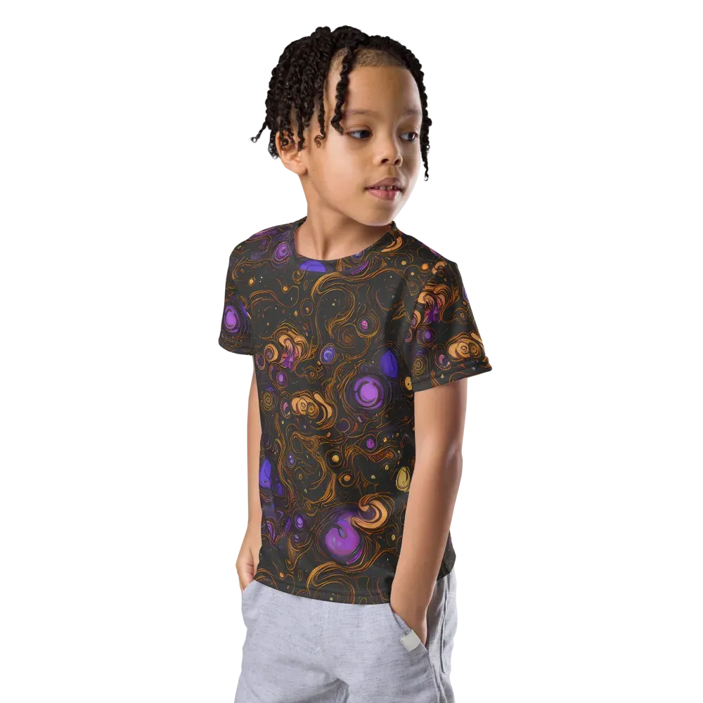 Gilded Gravity on Kids Crew Neck T-Shirt — Left Front