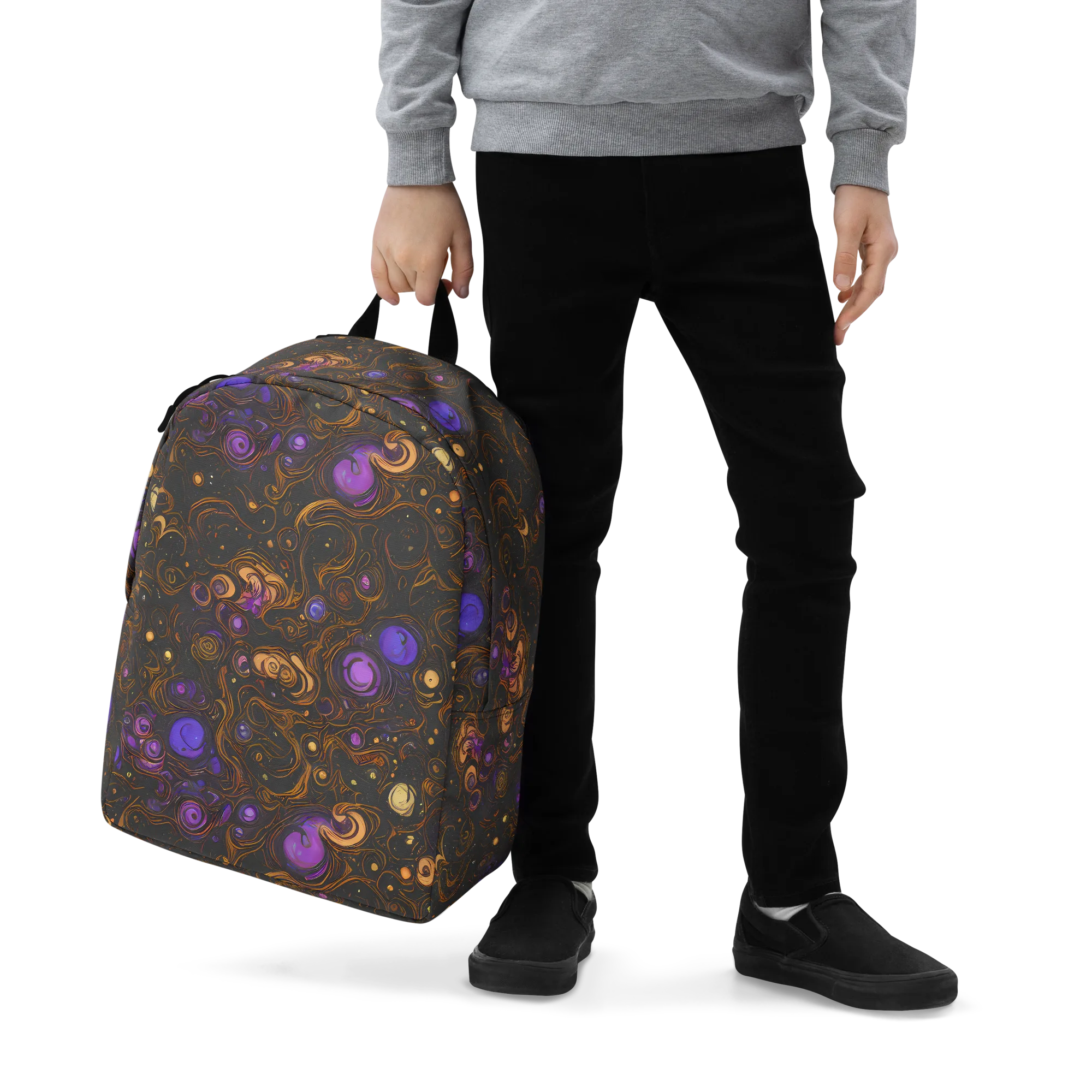 Gilded Gravity on Minimalist Backpack — Zoomed-in