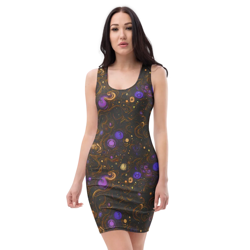 Gilded Gravity on Bodycon Dress — Front