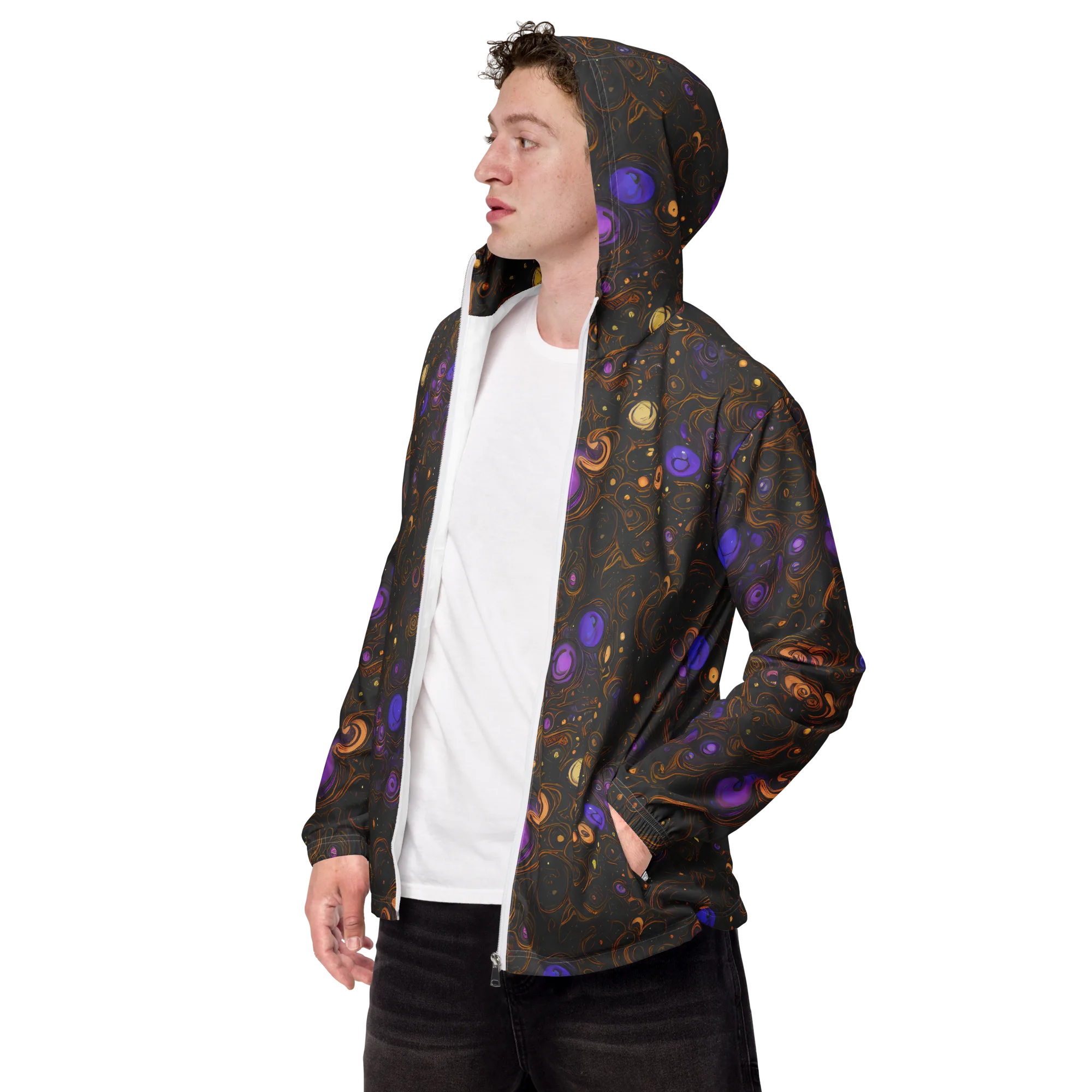 Gilded Gravity on Men's Windbreaker — Left Front