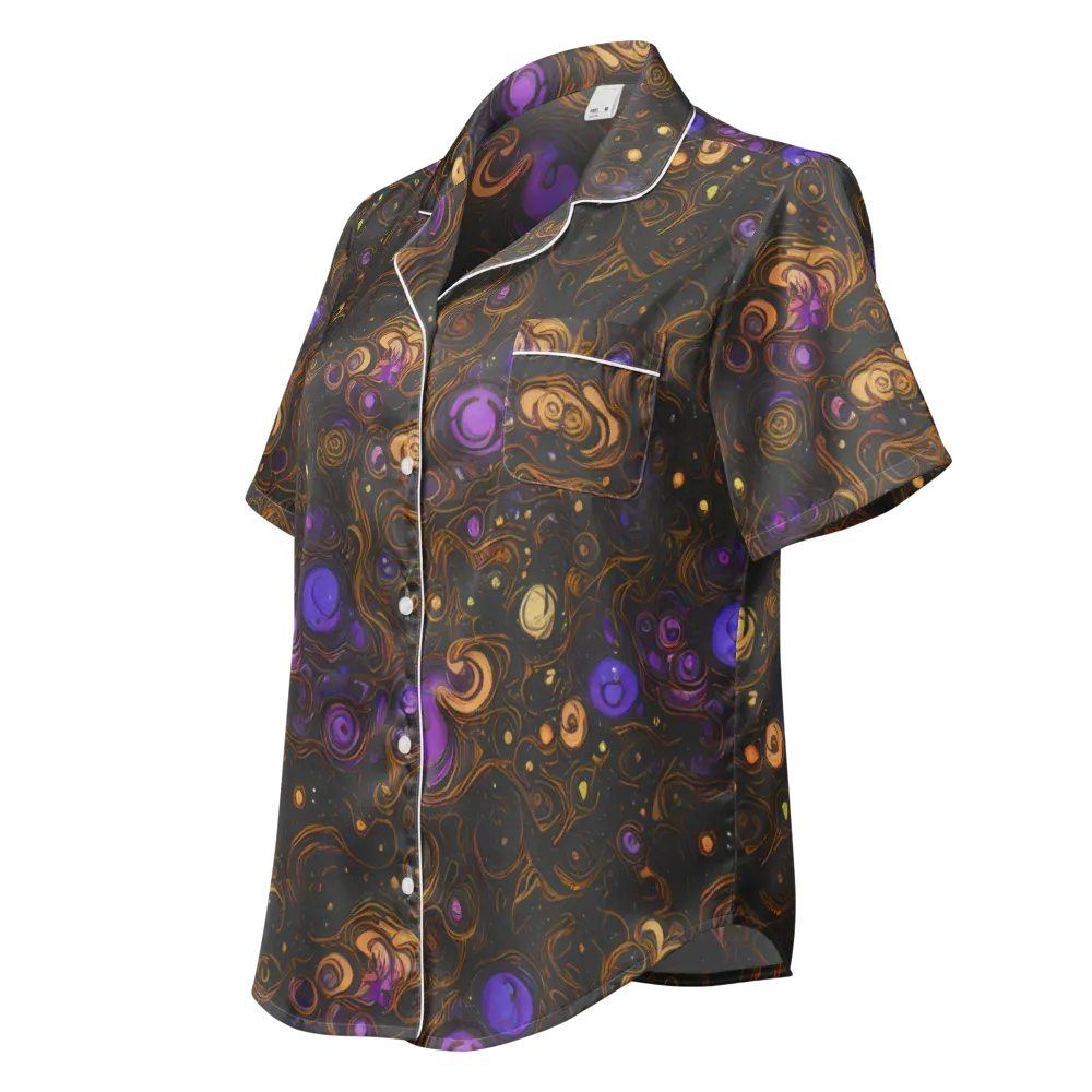 Gilded Gravity on Women's Short Sleeve Pajama Top — Left Front
