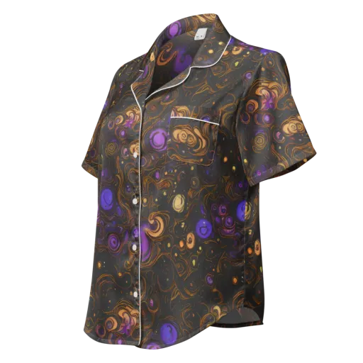 Gilded Gravity on a Women's Short Sleeve Pajama Top
