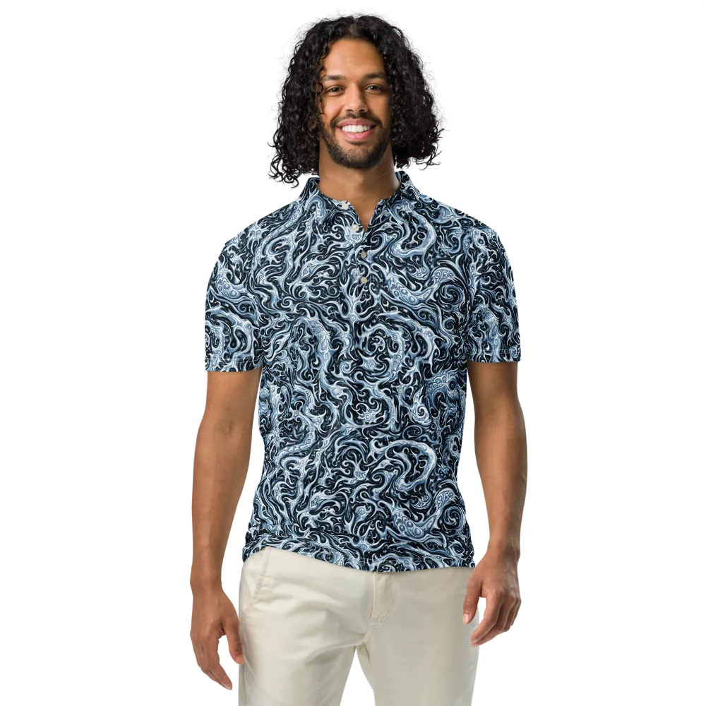 Midnight Arabesque on Men's Slim Fit Polo Shirt — Front