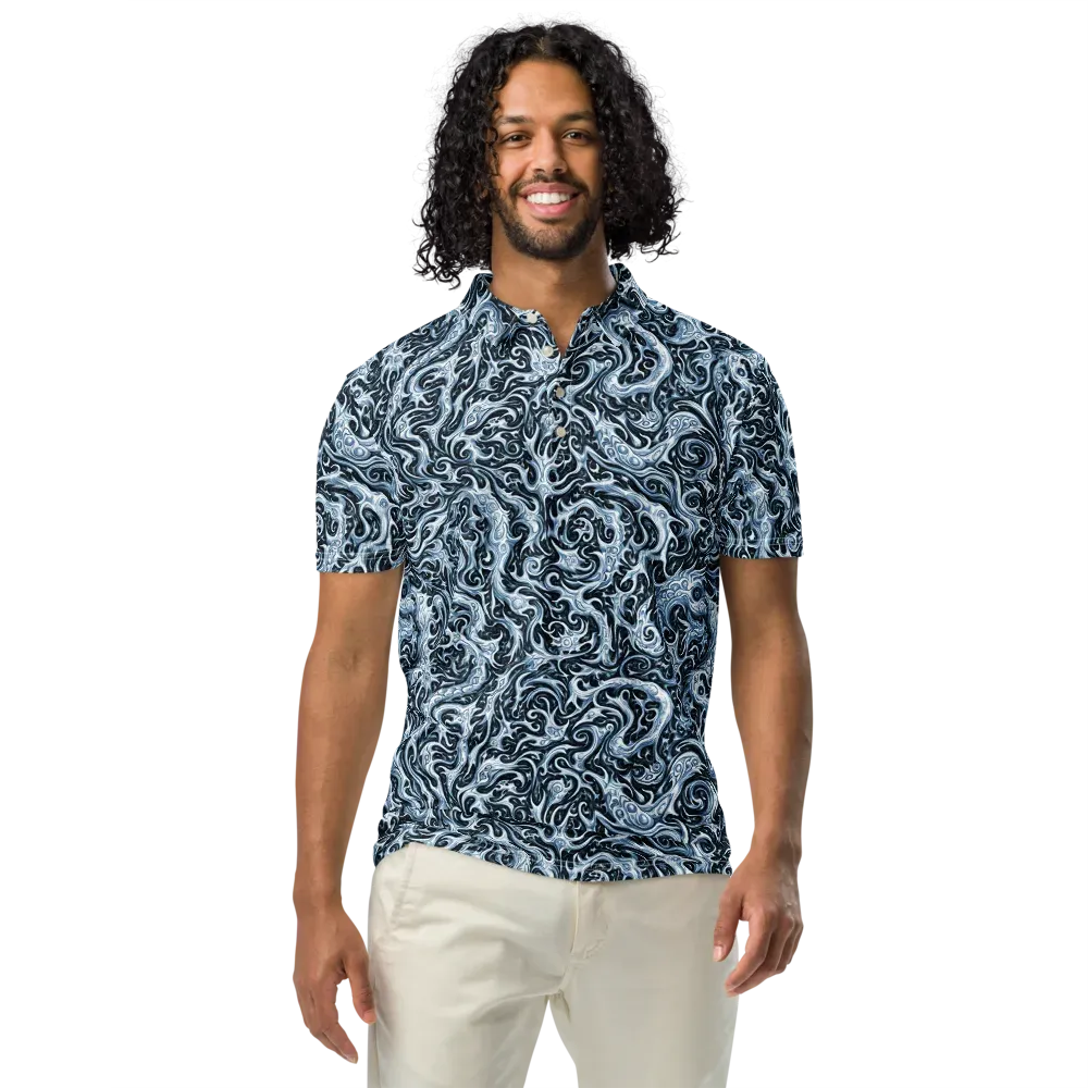 Midnight Arabesque on Men's Slim Fit Polo Shirt — Front