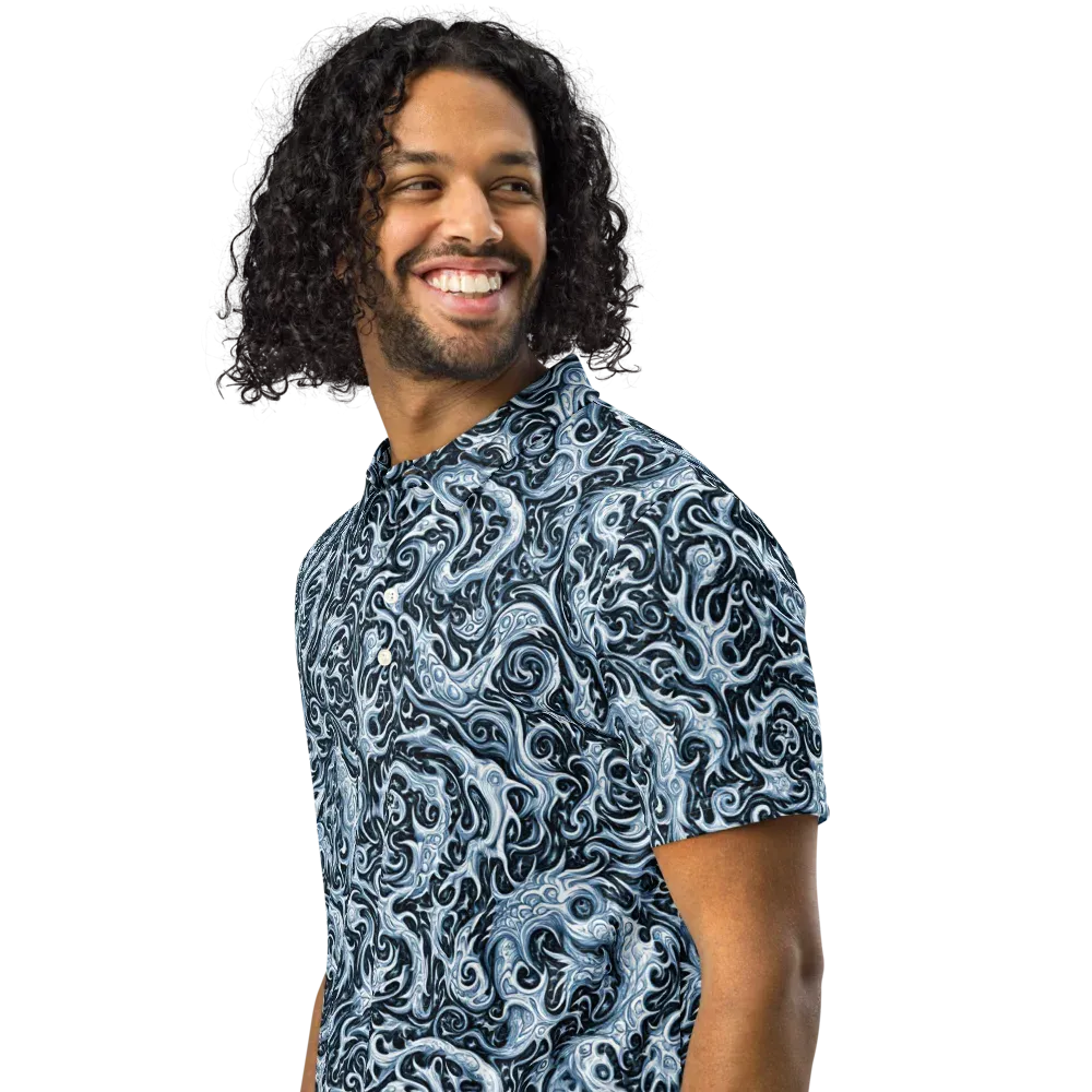 Midnight Arabesque on Men's Slim Fit Polo Shirt — Left Front