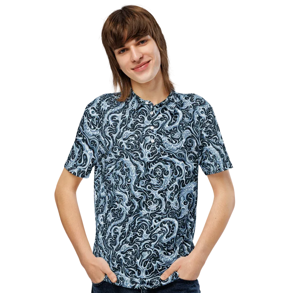Midnight Arabesque on Men's Slim Fit Polo Shirt — Front