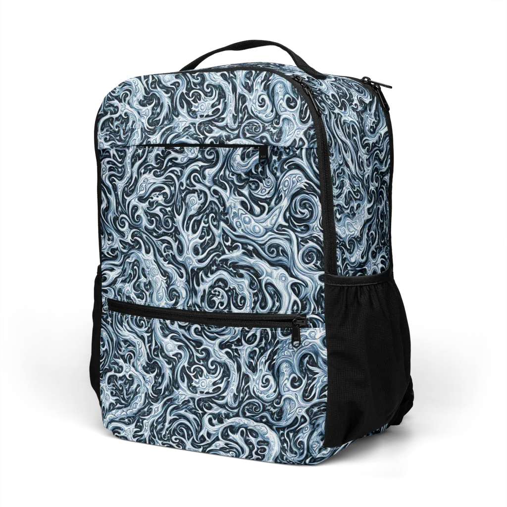 Midnight Arabesque on Utility Backpack — Left Front