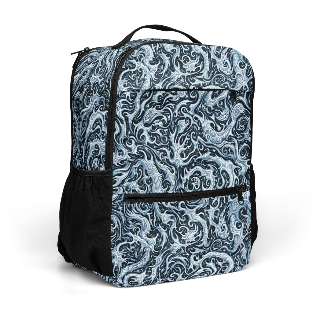 Midnight Arabesque on Utility Backpack — Right Front