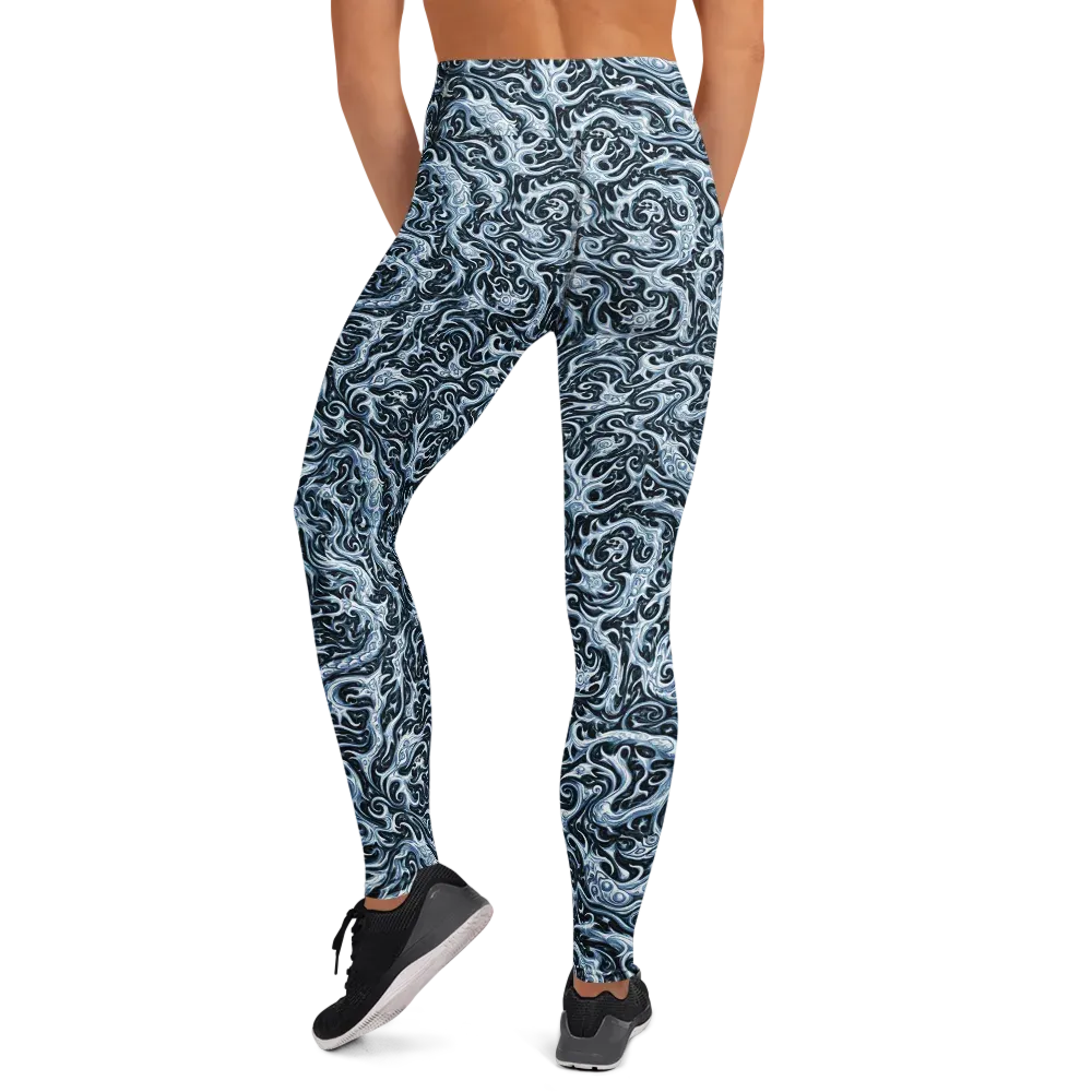 Midnight Arabesque on Yoga Leggings — Back