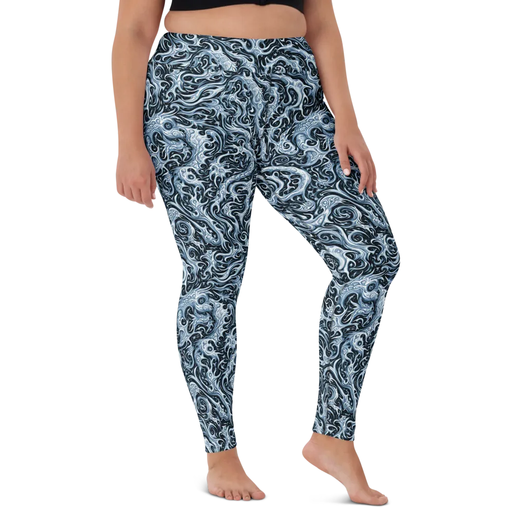 Midnight Arabesque on Yoga Leggings — Front