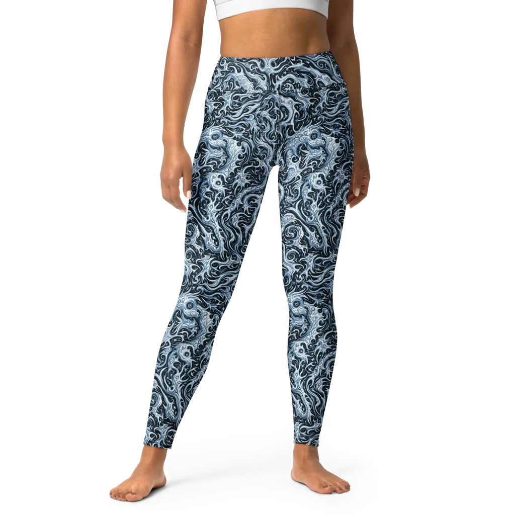 Midnight Arabesque on Yoga Leggings — Front