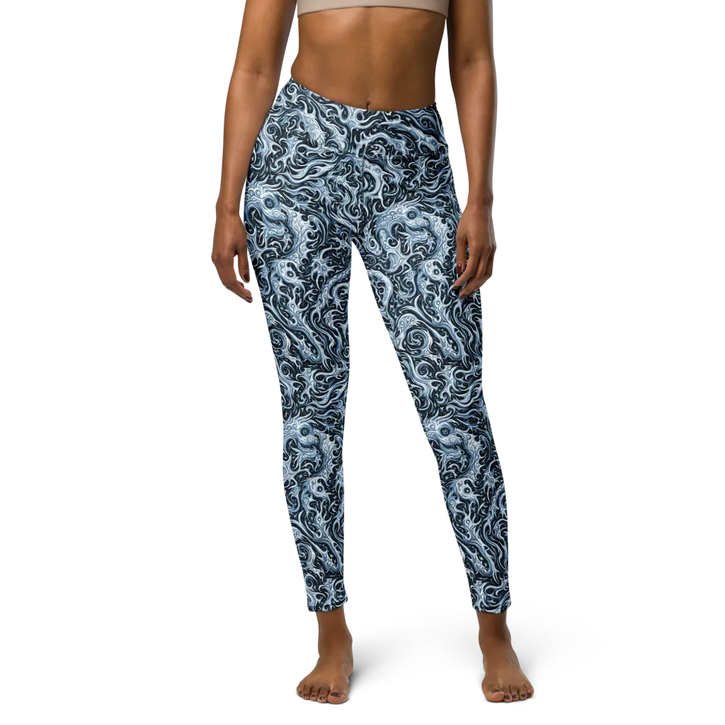 Midnight Arabesque on Yoga Leggings — Front