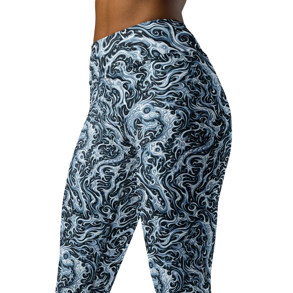Midnight Arabesque on Yoga Leggings — Left Front