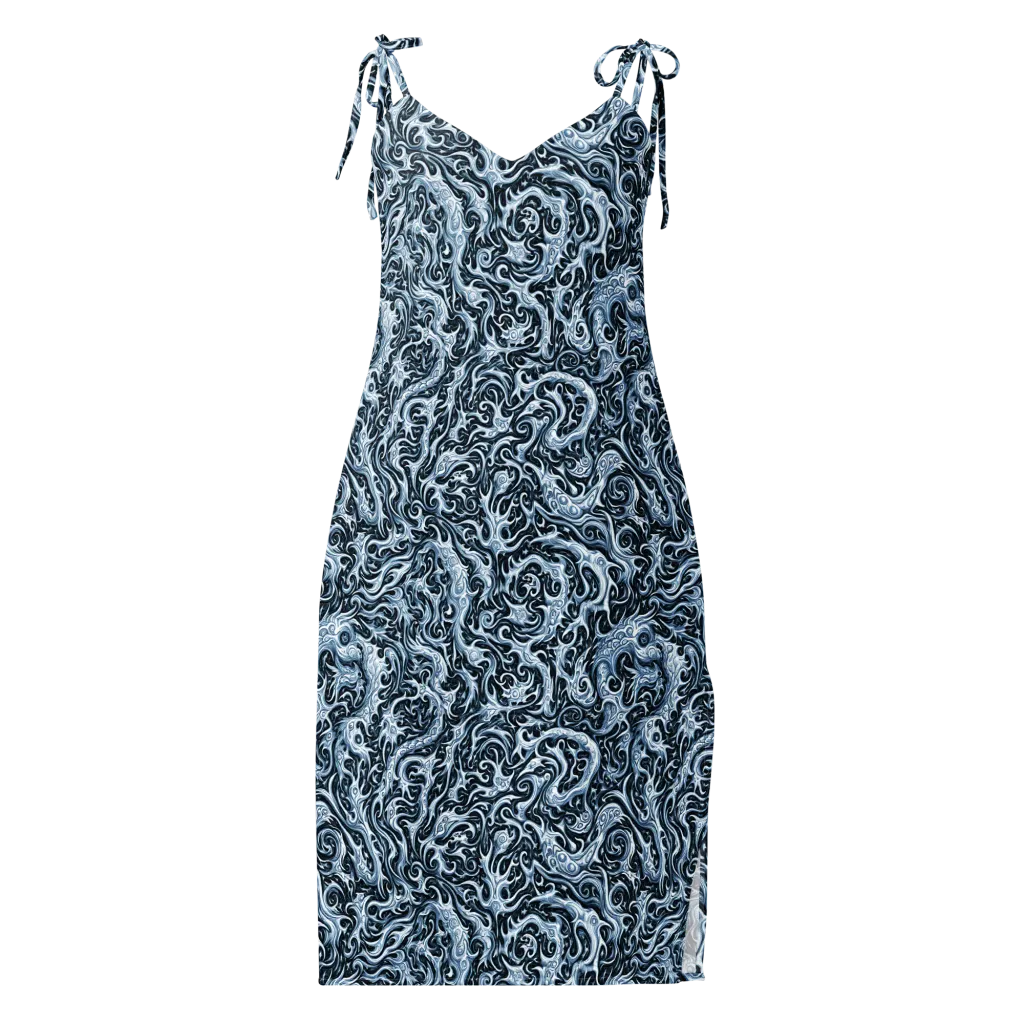 Midnight Arabesque on Slip Dress — Front