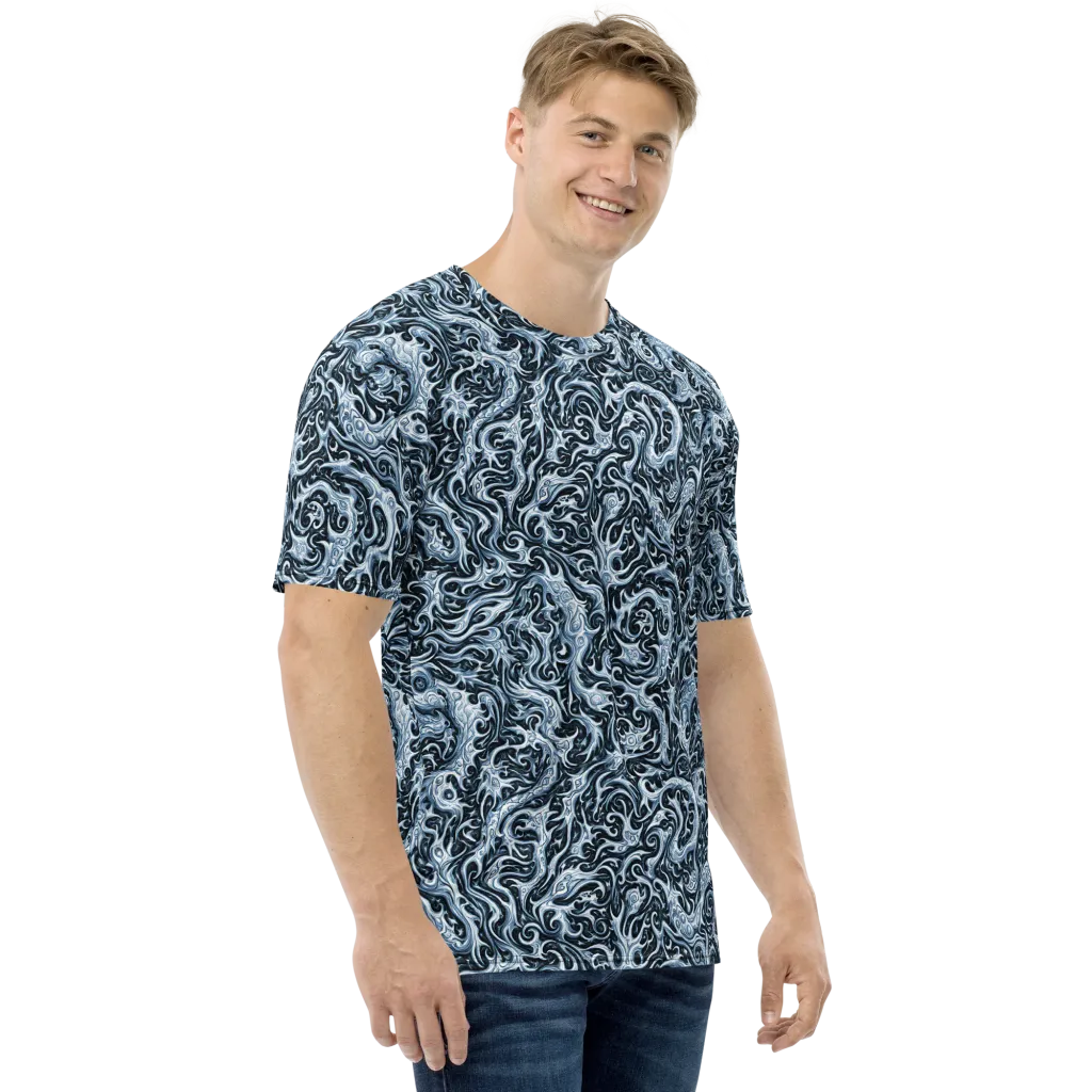Midnight Arabesque on Men's Crew Neck T-Shirt — Right