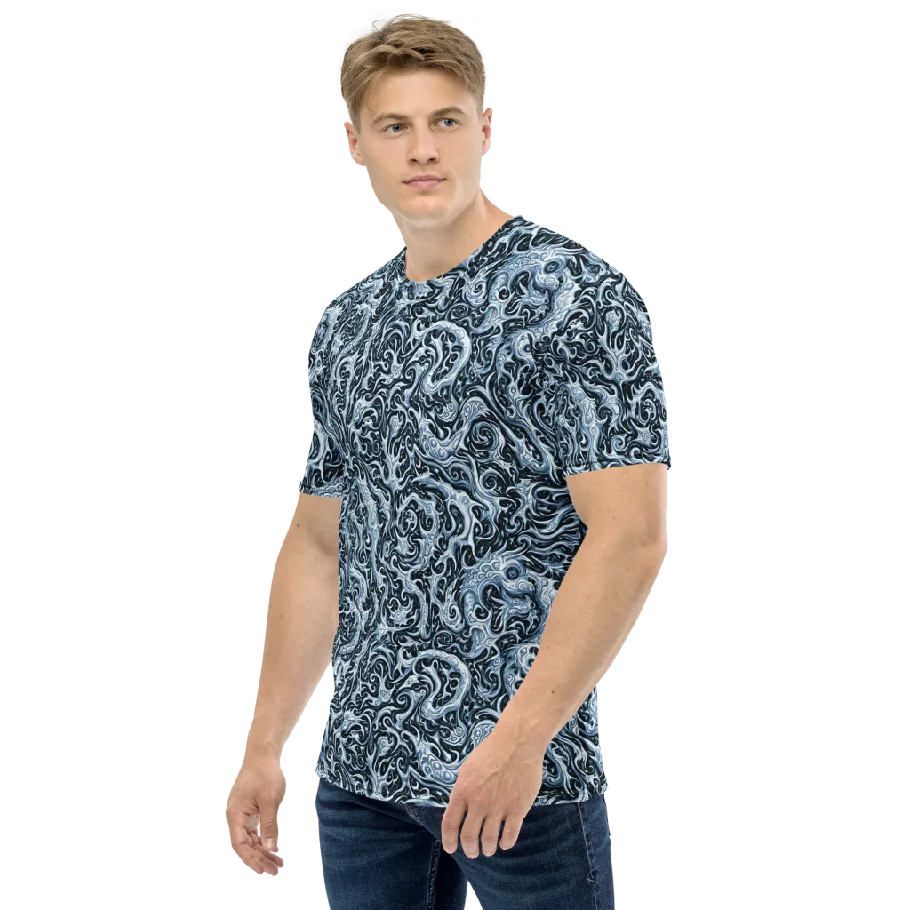 Midnight Arabesque on Men's Crew Neck T-Shirt — Left