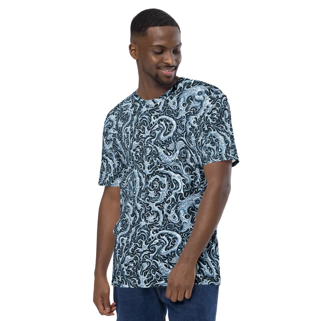 Midnight Arabesque on Men's Crew Neck T-Shirt — Left