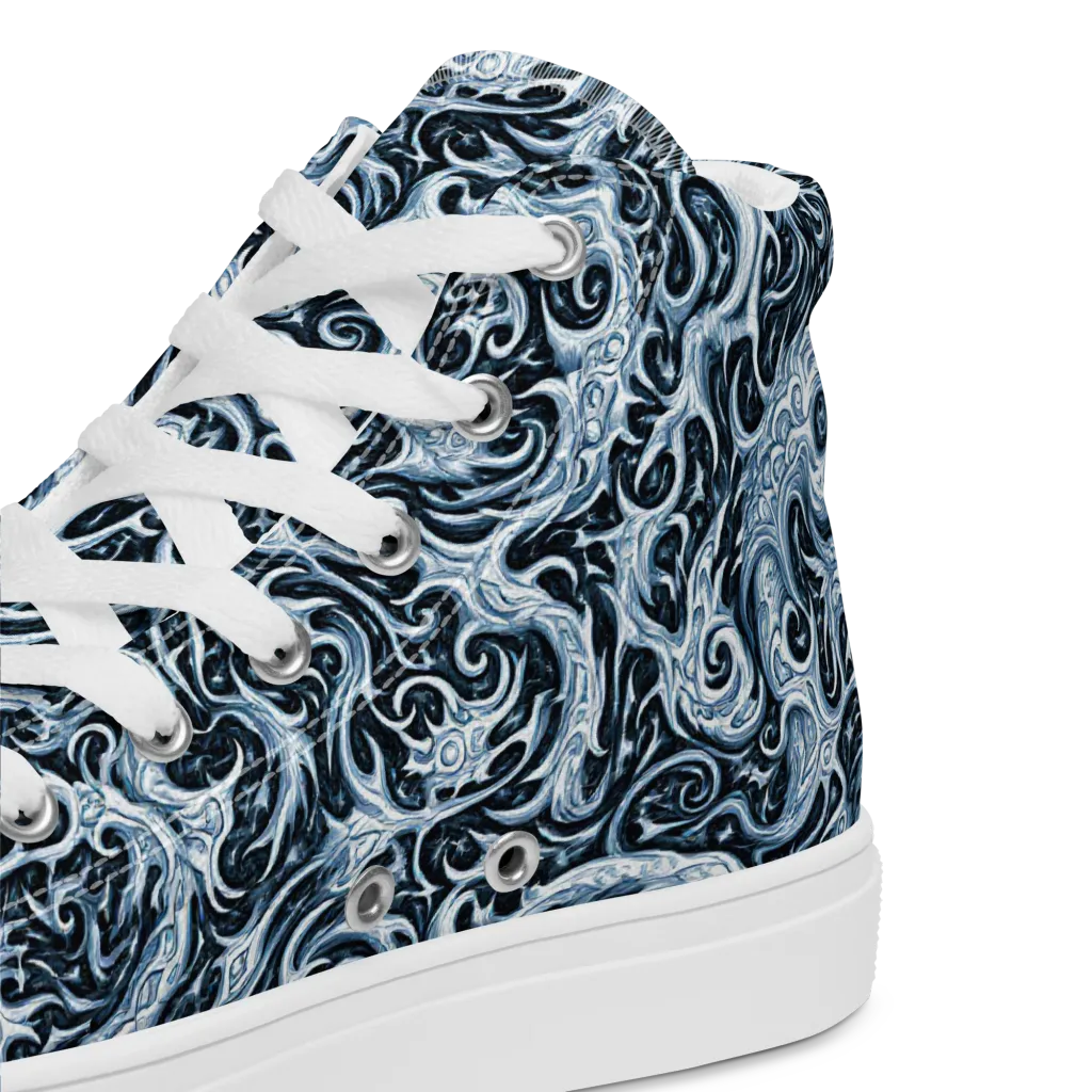 Midnight Arabesque on Men's High Top Canvas Shoes — Product details 2