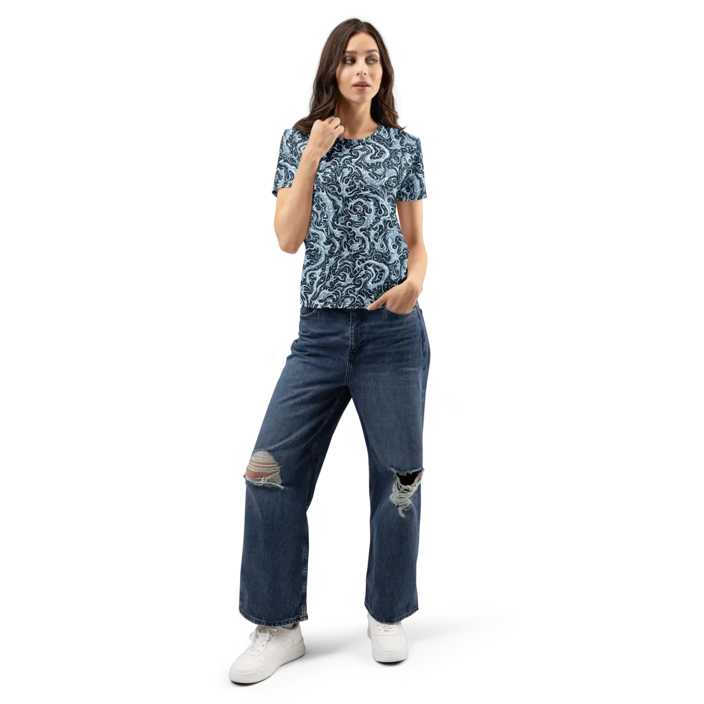 Midnight Arabesque on Women's Crew Neck T-Shirt — Front