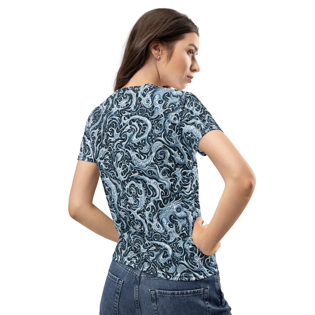 Midnight Arabesque on Women's Crew Neck T-Shirt — Back