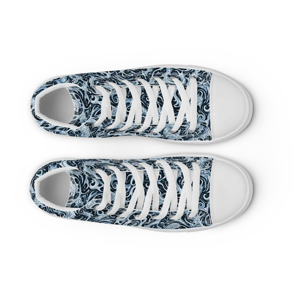 Midnight Arabesque on Women's High Top Canvas Shoes — Front