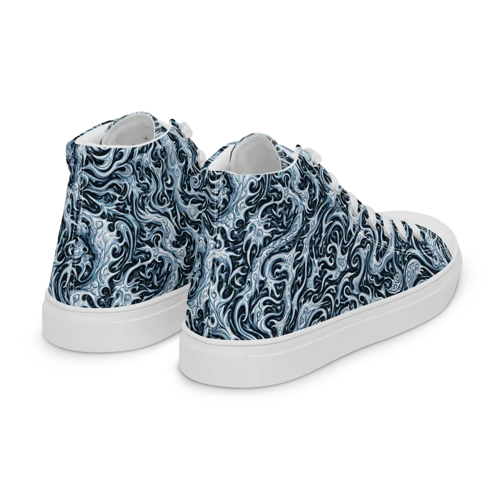Midnight Arabesque on Women's High Top Canvas Shoes — Right Back