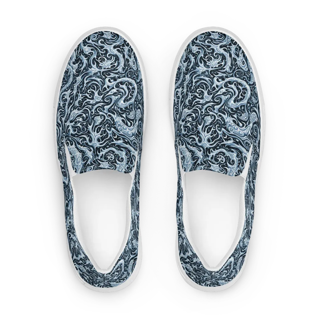 Midnight Arabesque on Men's Slip-On Canvas Shoes — Front