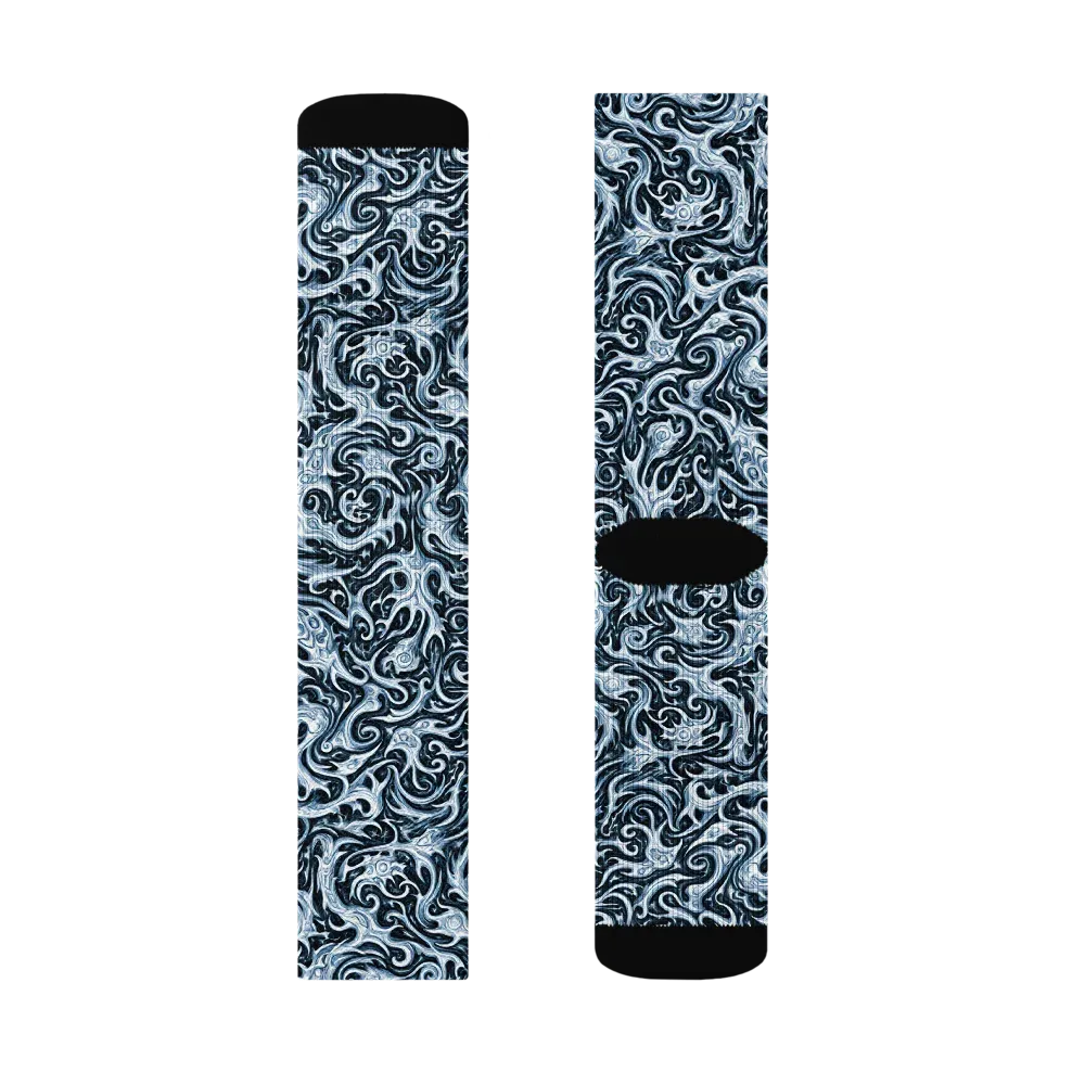 Midnight Arabesque on Socks — Right Sock