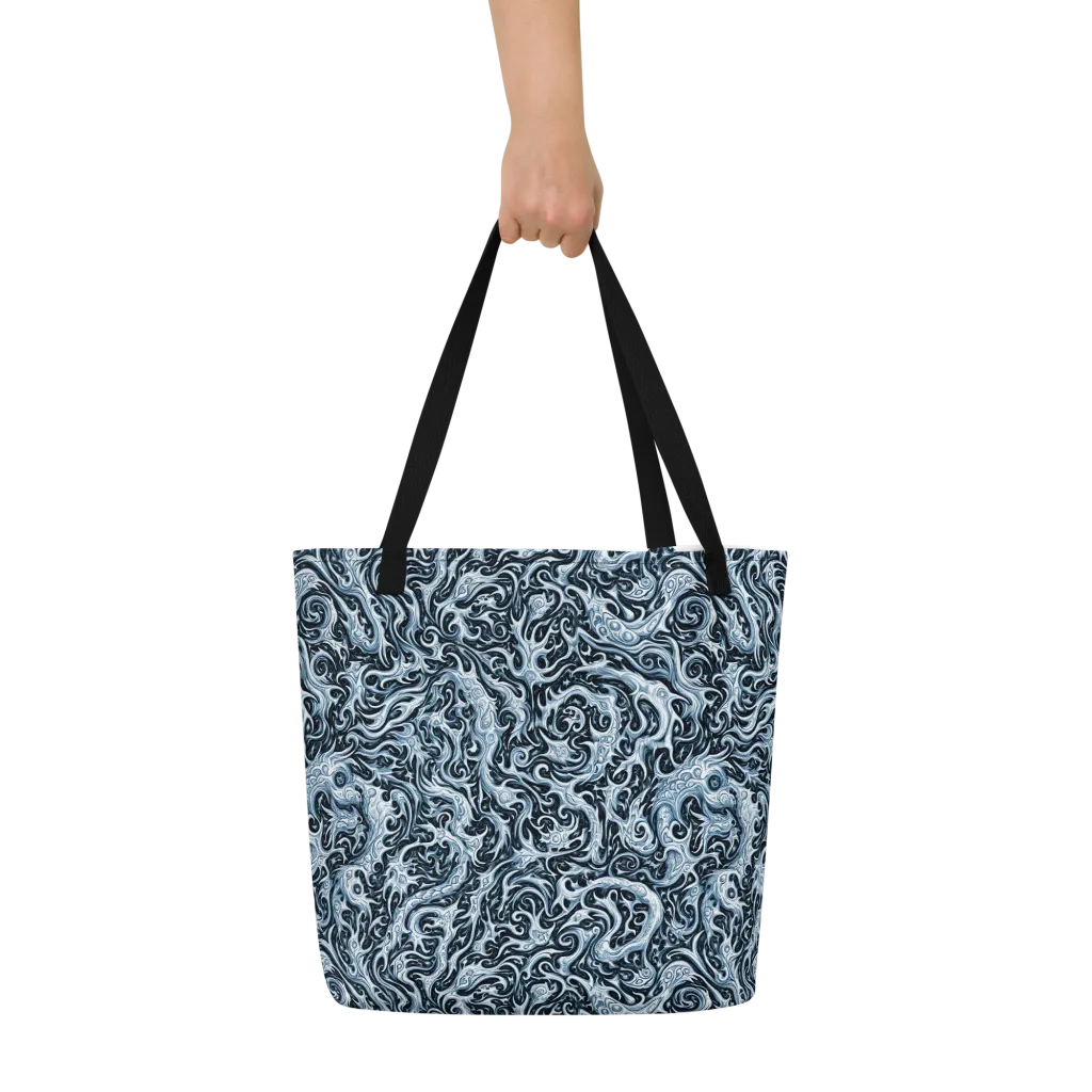 Midnight Arabesque on Large Tote Bag W/ Pocket — Front